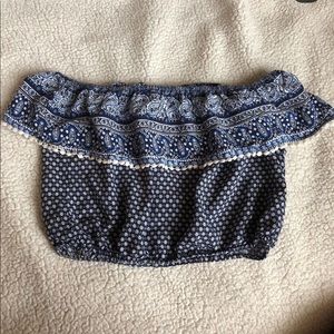 small floral blue top